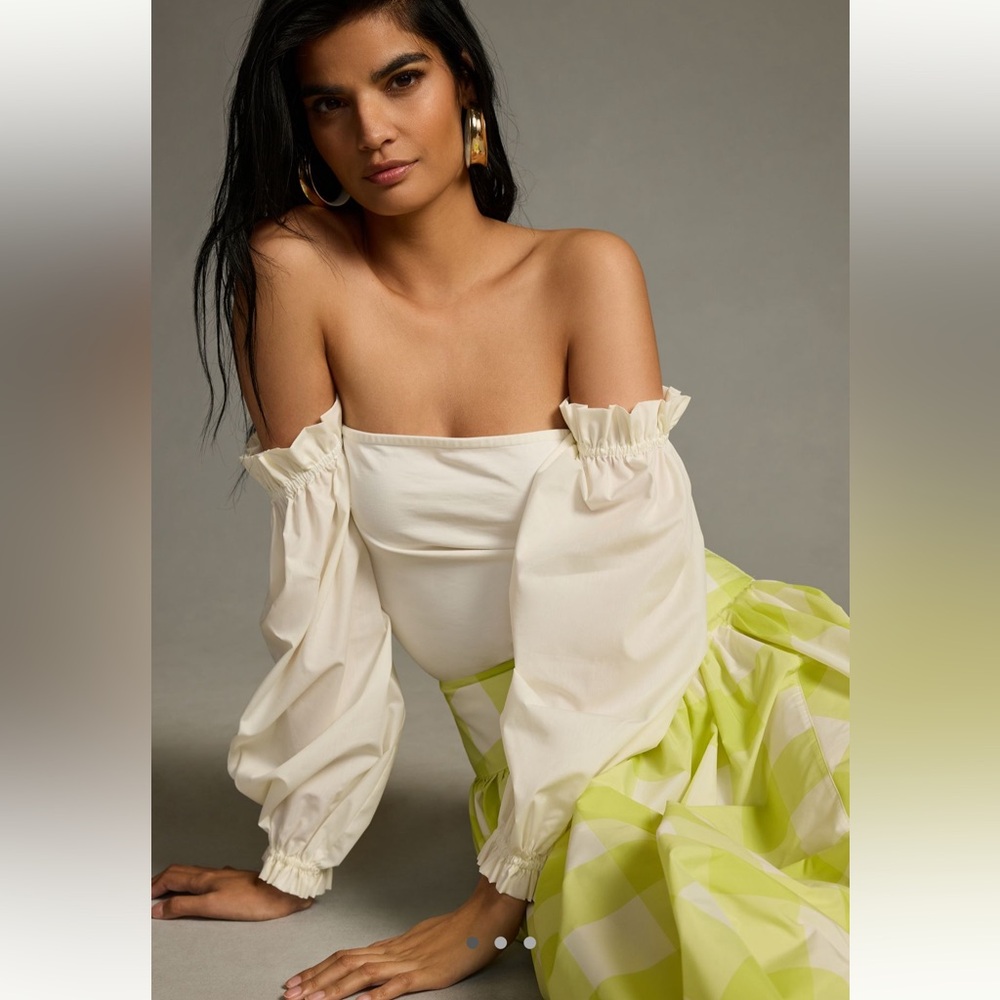 By Anthropologie Ruched Off-The-Shoulder Top